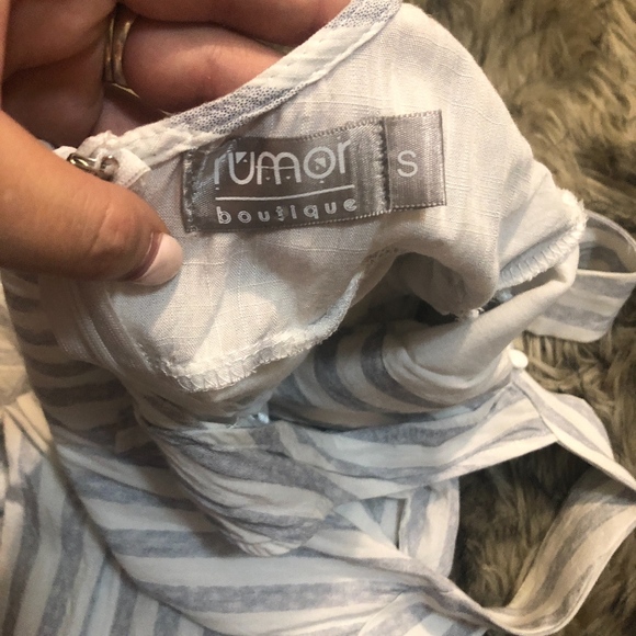 LF Rumor Boutique Cross Front Striped Romper - Picture 5 of 5